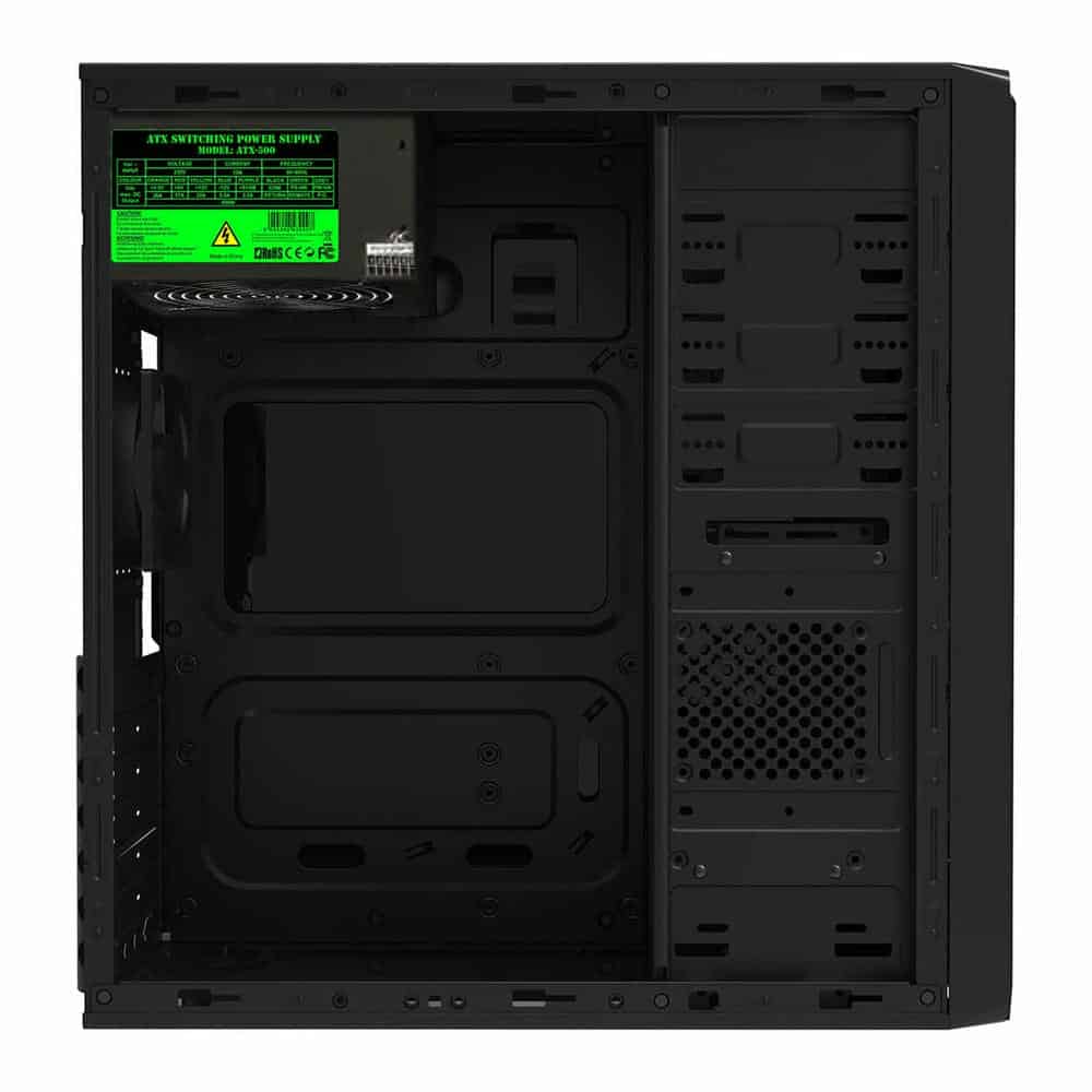 (image for) CiT Jet Stream Black/Silver PC Gaming Case with 500w PSU